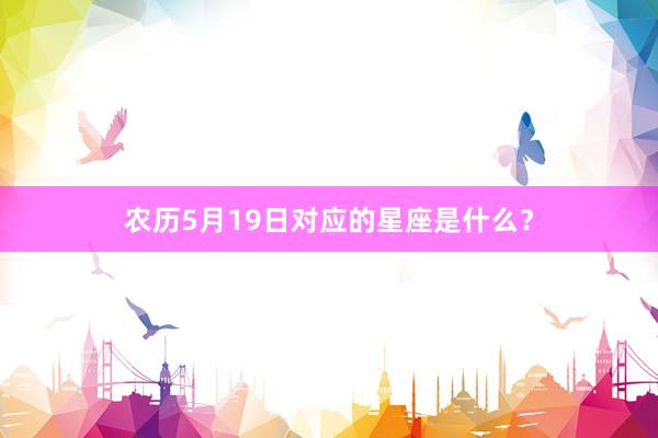 农历5月19日对应的星座是什么？