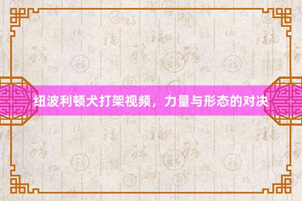 纽波利顿犬打架视频，力量与形态的对决