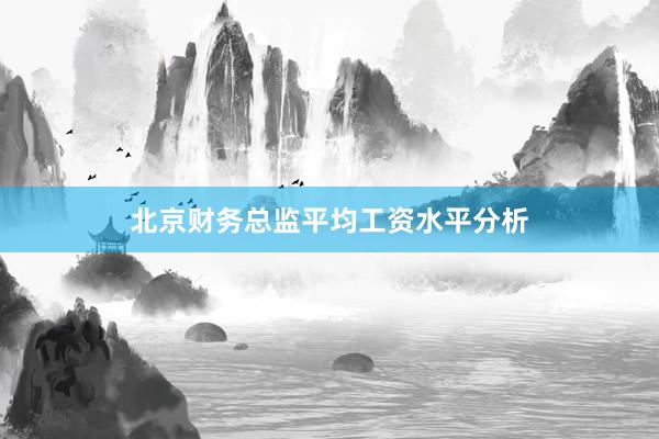 北京财务总监平均工资水平分析