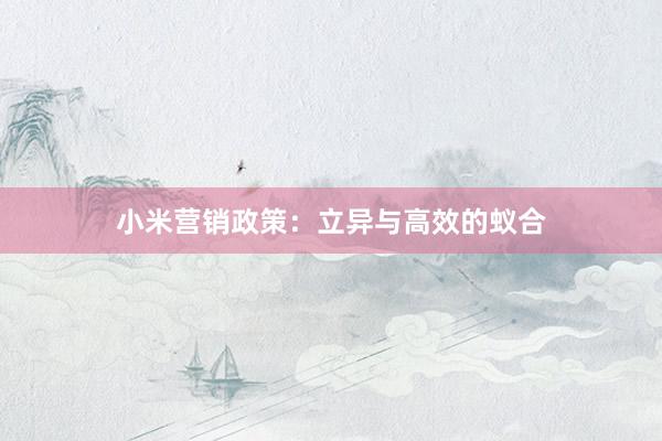小米营销政策：立异与高效的蚁合